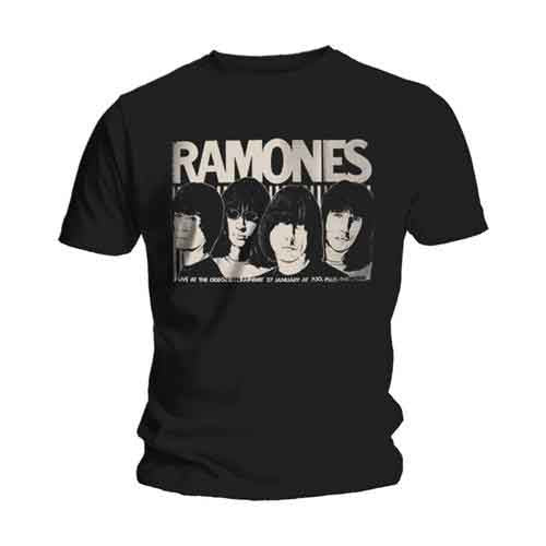 Ramones Men's Odeon Poster Short Sleeve T-Shirt, Black, X-Large