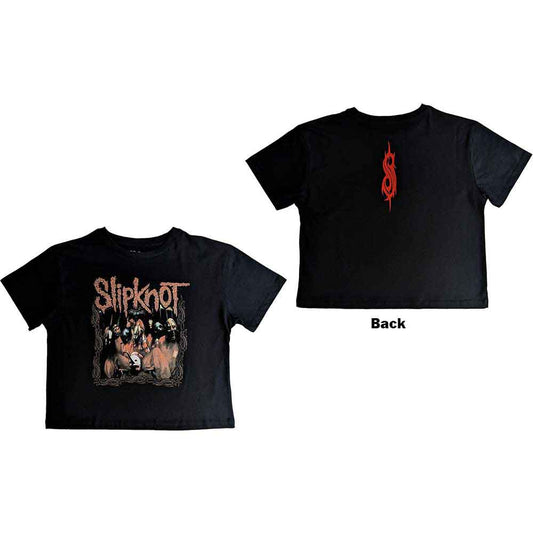 Slipknot Ladies Crop Top: Band Frame
