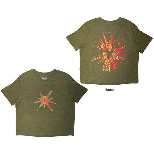 Green cropped t-shirt with Slipknot’s “The End, So Far” logo.