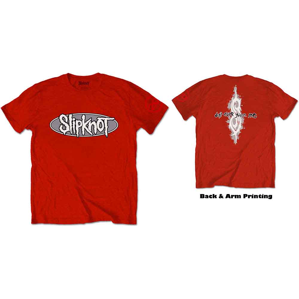 Slipknot Unisex T-Shirt: 27th Anniversary Don't Ever Judge Me (Back & Sleeve Print) (XXX-Large)