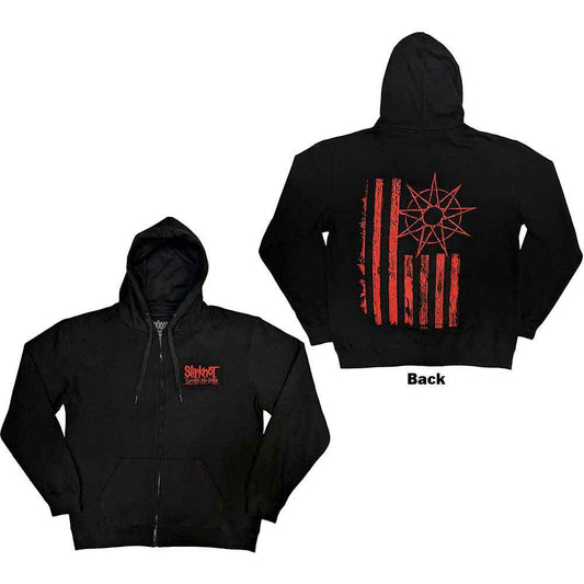 Slipknot Unisex Zipped Hoodie: 9-Point Flag