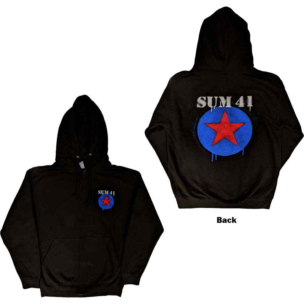 Sum 41 Unisex Zipped Hoodie: Star Logo