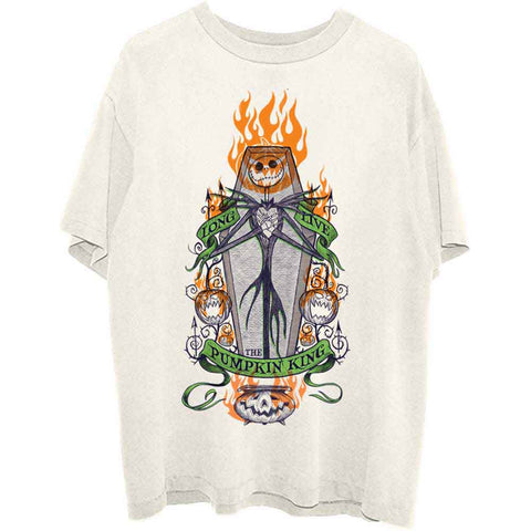 The Nightmare Before Christmas Unisex T-Shirt: Orange Flames Pumpkin King