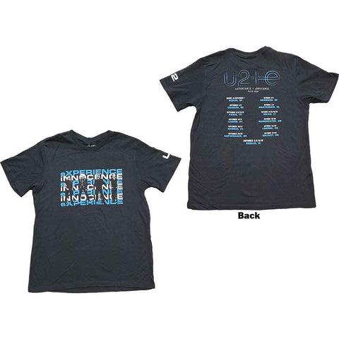 U2 Unisex T-Shirt: Repeat Logo (Ex-Tour & Back Print)