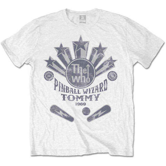 The Who Mens White T Shirt Pinball Wizard Flippers Official