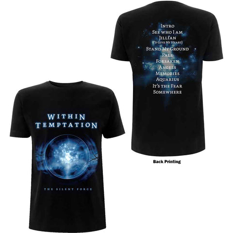 Within Temptation Unisex T-Shirt: Silent Force Tracks (Back Print)