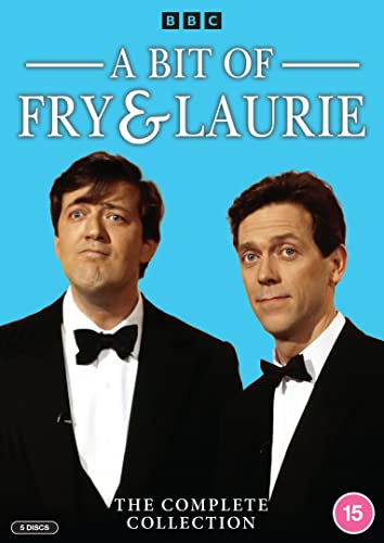 DVD cover featuring Stephen Fry and Hugh Laurie in tuxedos against a blue background.