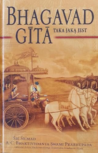 Book cover depicting a chariot with figures, titled "Bhagavad Gita Taka Jaka Jest".