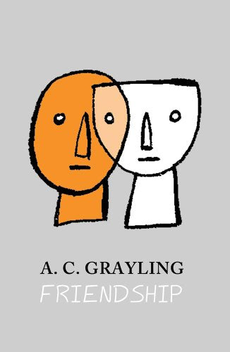 Book cover with two stylized faces, one orange, one white, titled "Friendship".