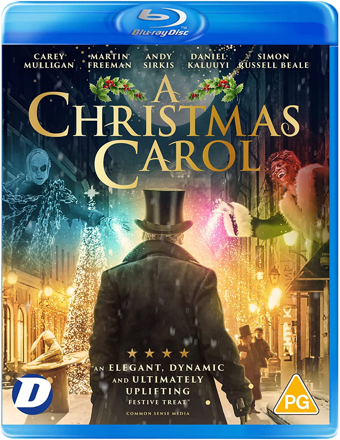 "A Christmas Carol" Blu-ray case with man in top hat on cover.