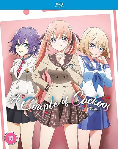 Blu-ray cover for “A Couple of Cuckoos” featuring three anime schoolgirls.