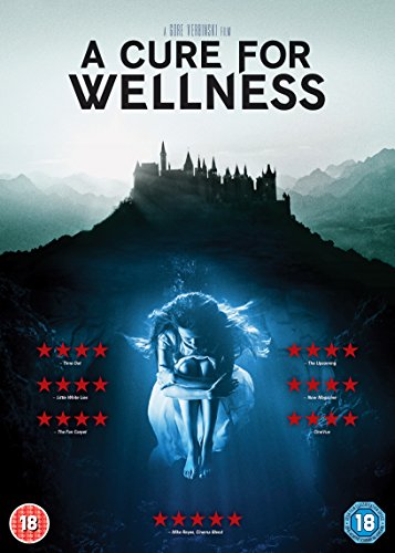 DVD cover for A Cure for Wellness showing a woman underwater beneath a castle.
