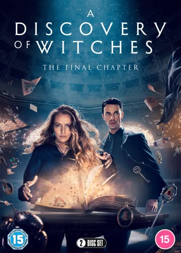 DVD cover for A Discovery of Witches Season 3 featuring two people with a book.