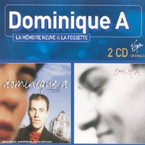 Dominique A double CD cover with artist portraits and blue background.