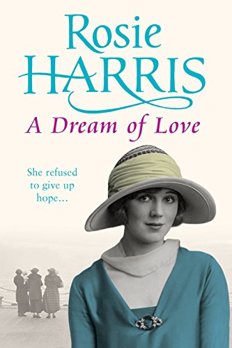 Book cover: woman in hat, vintage style, seaside background.
