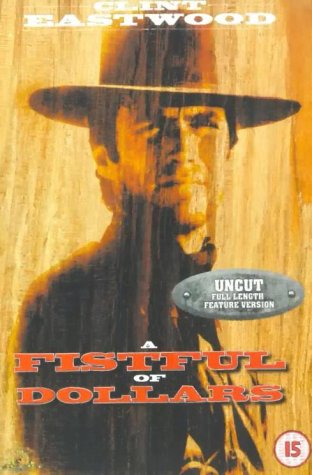 DVD cover for "A Fistful of Dollars" featuring Clint Eastwood in a hat.