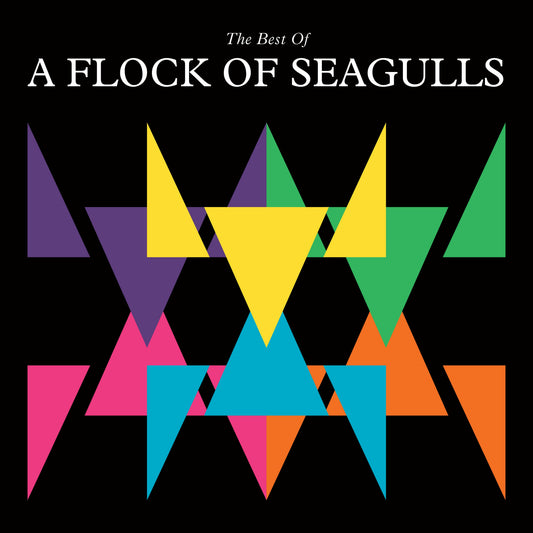Album cover for A Flock of Seagulls, geometric shapes in bright colors.