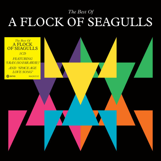 Album cover for A Flock of Seagulls’ “Best Of” with geometric shapes.
