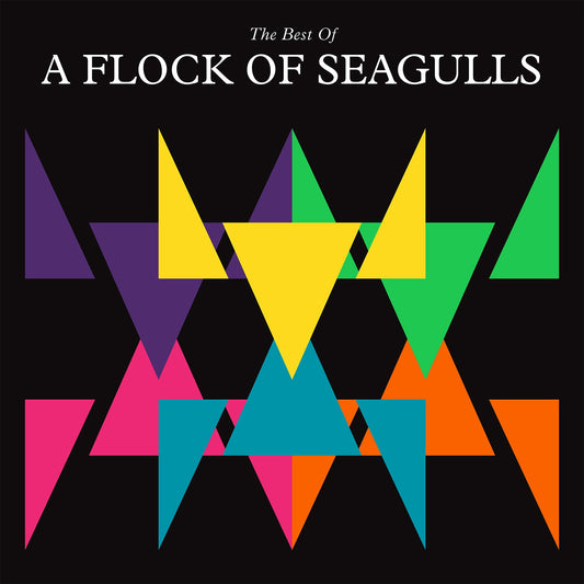 Album cover for A Flock of Seagulls, geometric shapes on black.