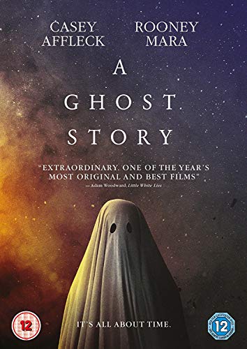 DVD cover for "A Ghost Story" featuring a draped ghost figure.