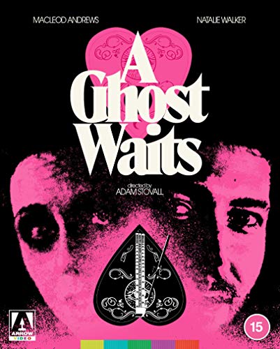 “A Ghost Waits” Blu-ray cover with pink heart and ghostly face design.