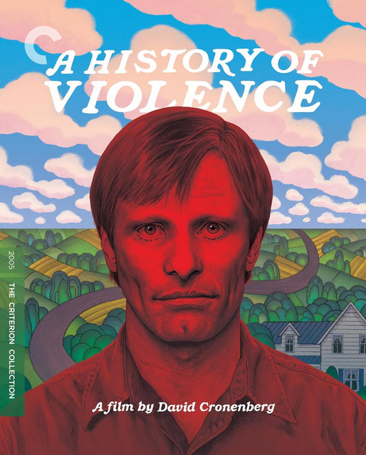 Blu-ray cover for "A History of Violence" featuring a man’s painted portrait.