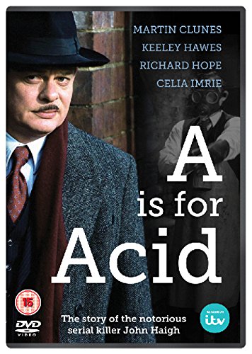 DVD cover for A Is For Acid featuring Martin Clunes and a gas-masked figure.