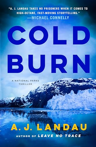 Book cover for “Cold Burn” with snowy mountains and blue tones.
