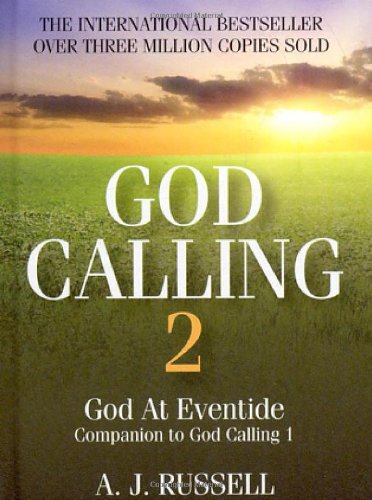 Book cover: "God Calling 2" with a sunset landscape background.