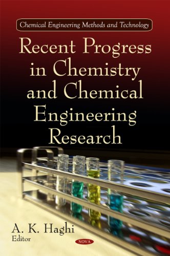 Book cover: "Recent Progress in Chemistry & Chemical Engineering Research" with lab glassware.