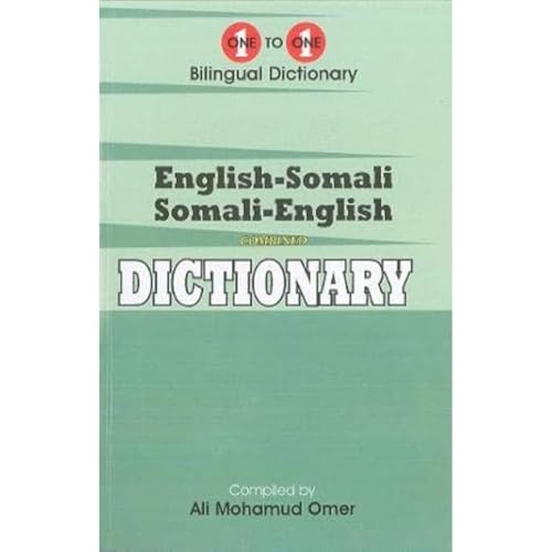 Green cover of “English-Somali & Somali-English One-to-One Dictionary”.