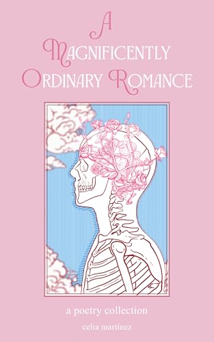 Book cover with skull adorned in flowers, pink and blue tones.