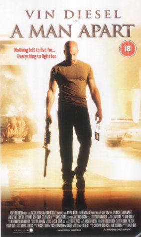 "A Man Apart" DVD cover featuring Vin Diesel holding a gun, walking towards the camera.
