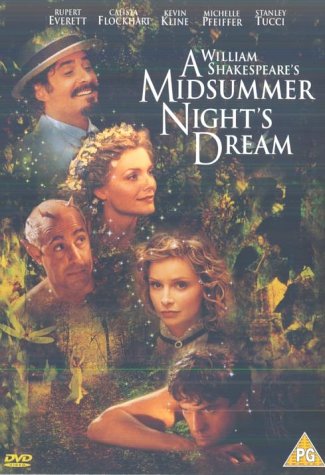 DVD cover for A Midsummer Night's Dream featuring a cast montage in a forest.