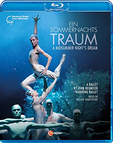 Blu-ray cover for "A Midsummer Night's Dream" ballet, featuring dancers.