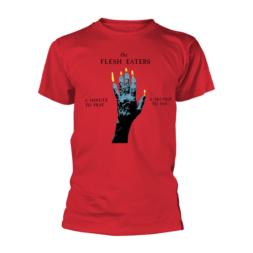 Red t-shirt with graphic of a hand and text: "A Minute to Pray.