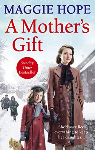 Book cover: woman and child in winter, snowy village background.