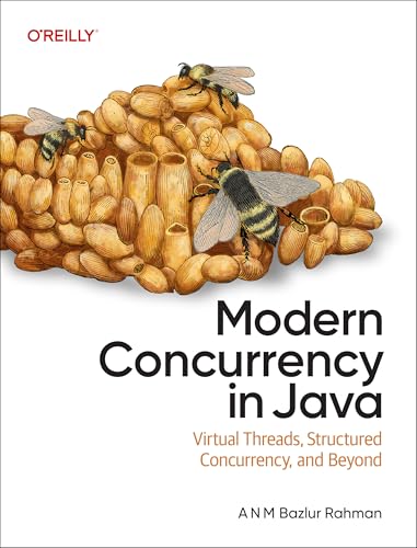 Book cover with bees on honeycomb, titled “Modern Concurrency in Java”.
