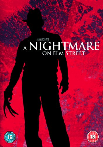 “A Nightmare on Elm Street” DVD cover featuring Freddy Krueger silhouette.