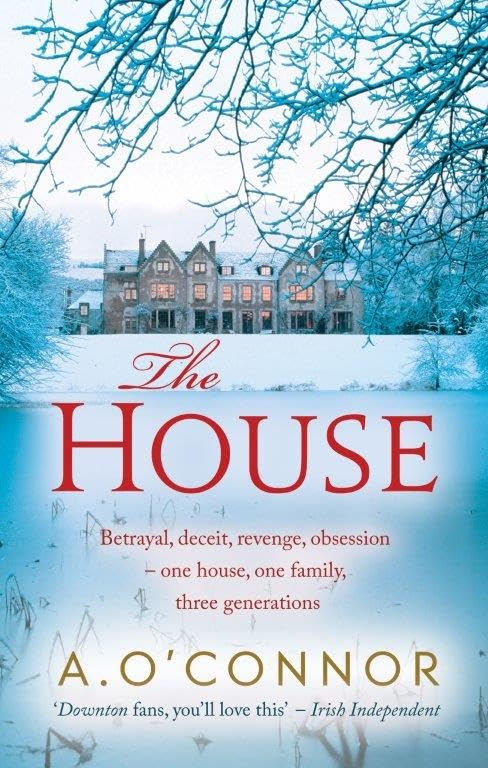 Book cover: large house in winter, with title "The House" in red.