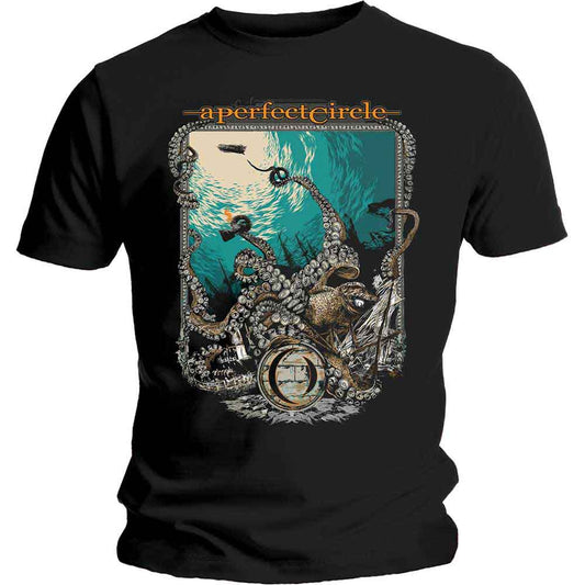 Black A Perfect Circle band t-shirt, “The Depths” design, size XX-Large.