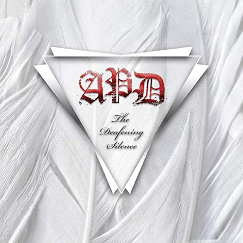 CD cover with red and white lettering on a feathery background.