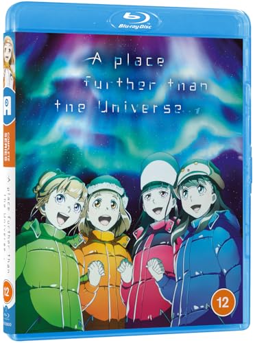 Blu-ray cover featuring four anime girls in winter jackets against an aurora borealis background.