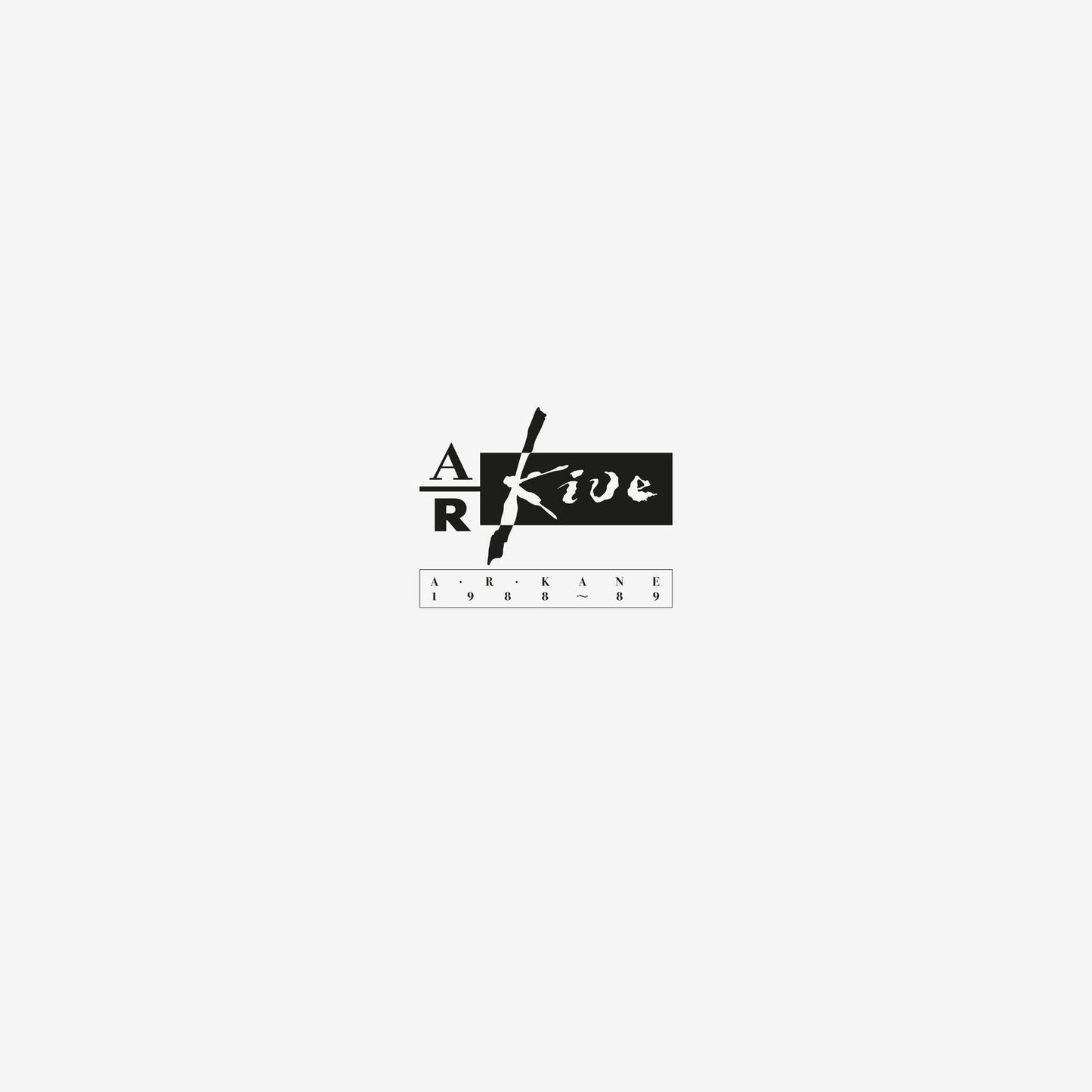 Album cover for A.r. Kane’s “A.r. Kive” with abstract black lettering.