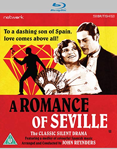 Blu-ray cover for A Romance of Seville featuring a couple and a red diamond.
