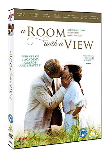DVD cover of A Room With A View showing a couple kissing in grass.