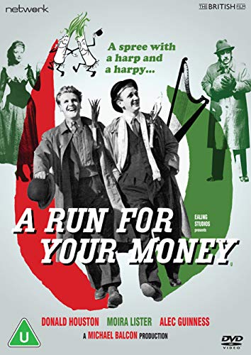 DVD cover for "A Run For Your Money" featuring men running, surrounded by people and text.
