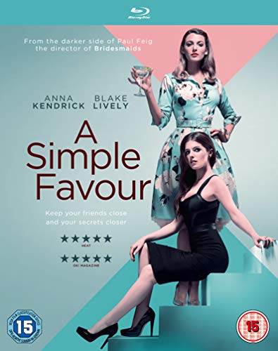 Blu-ray cover for "A Simple Favour" featuring Anna Kendrick and Blake Lively.