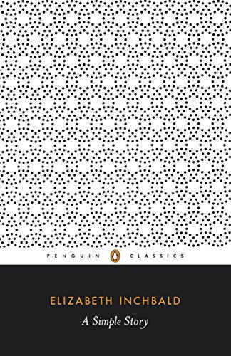 Black and white patterned book cover with title “A Simple Story” by Elizabeth Inchbald.