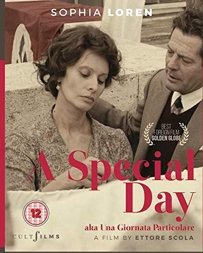 Sophia Loren and Marcello Mastroianni on the Blu-ray cover of "A Special Day".